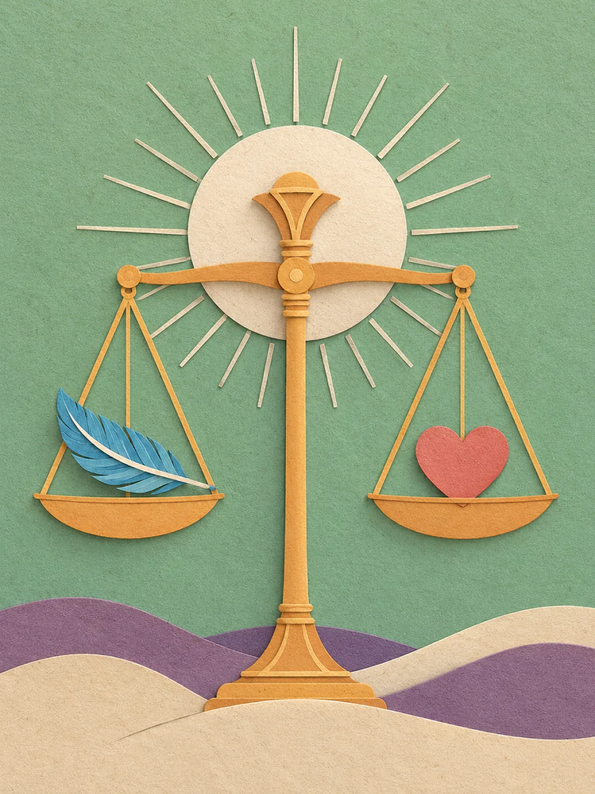 La pluma de MAAT en paper cut